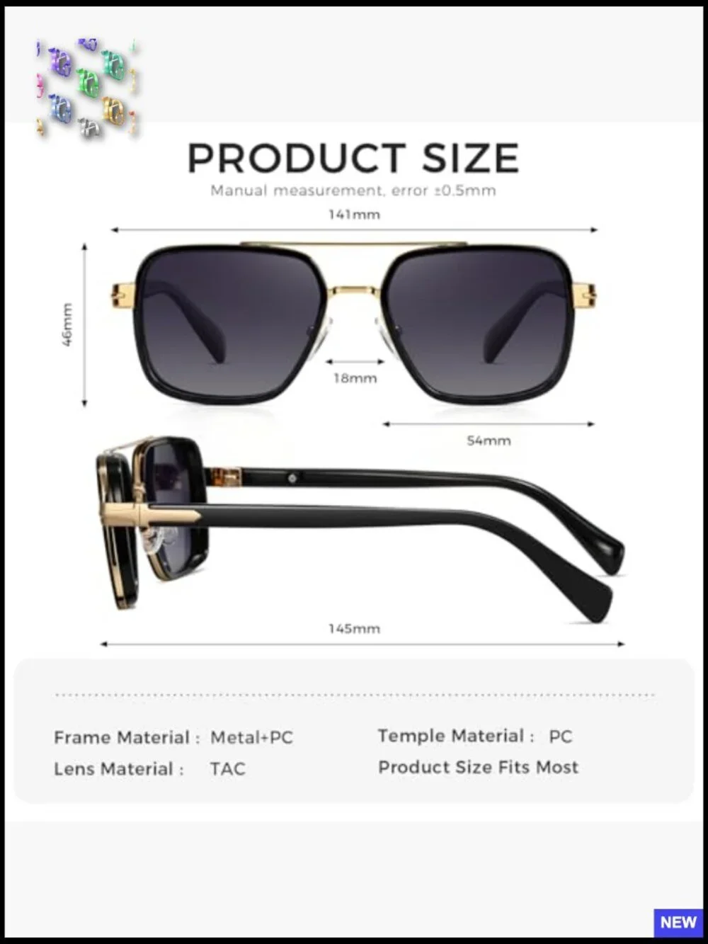 Retro Square Double Bridge Aviator Polarized Sunglasses for Driving UV400